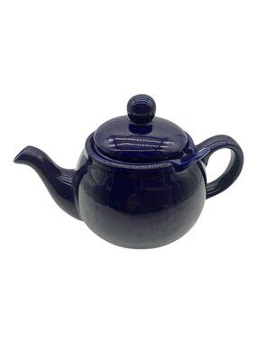 Royal Cobalt Blue 6 Cup Infuser Ceramic Teapot For Loose Leaf Tea Vintage